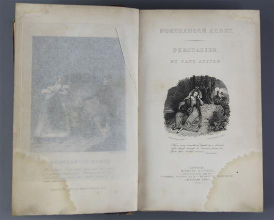 AUSTEN, Jane, Novels by Miss Jane Austen, Richard Bentley, 1833 in three volumes, and one vol. 1837 foxing, chips and one loss to spine